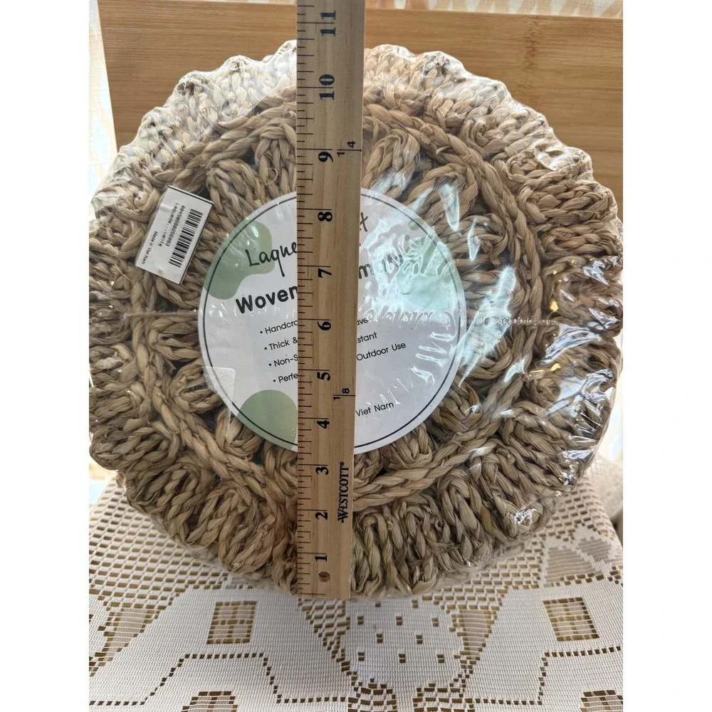 Laquedecraft Woven Placemats Natural Beige Thick & Compact Handcrafted Wicker